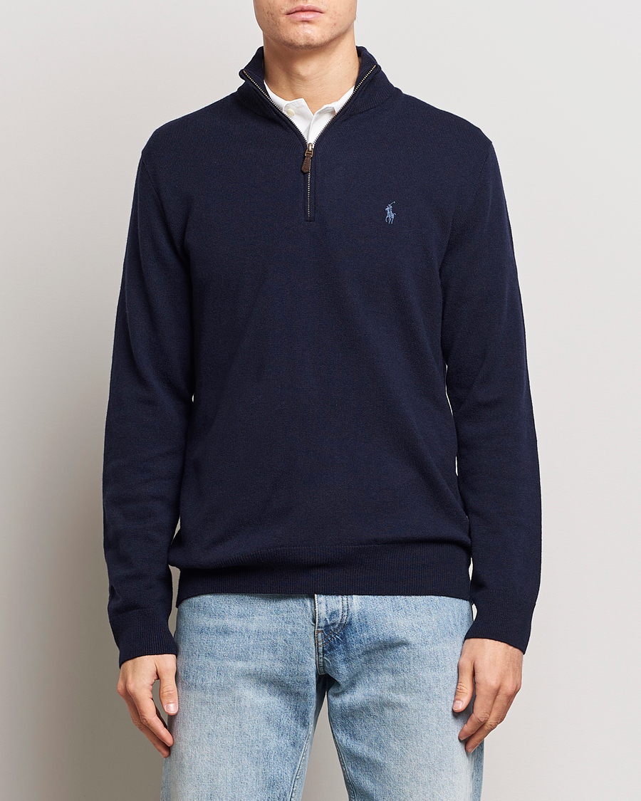Homme | Pulls Et Tricots | Polo Ralph Lauren | Merino Half-Zip Sweater Hunter Navy