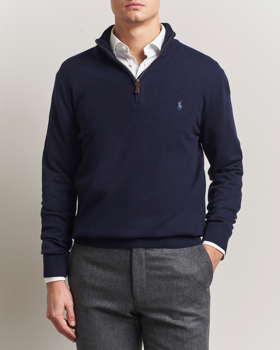 Homme | Pulls Et Tricots | Polo Ralph Lauren | Merino Half-Zip Sweater Hunter Navy