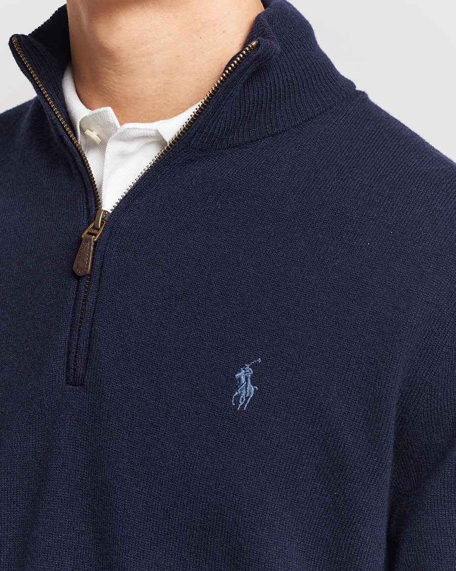 Homme | Pulls Et Tricots | Polo Ralph Lauren | Merino Half-Zip Sweater Hunter Navy