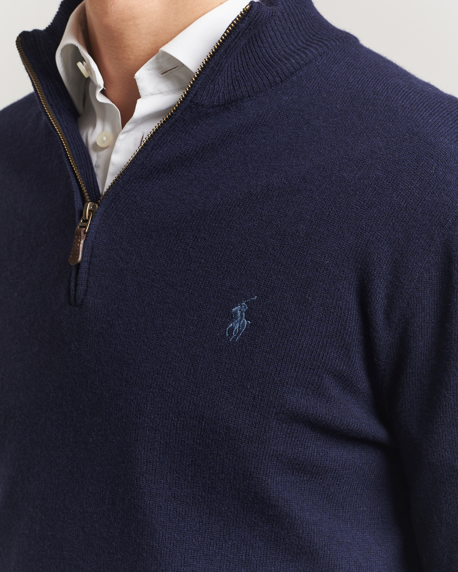 Homme | Pulls Et Tricots | Polo Ralph Lauren | Merino Half-Zip Sweater Hunter Navy