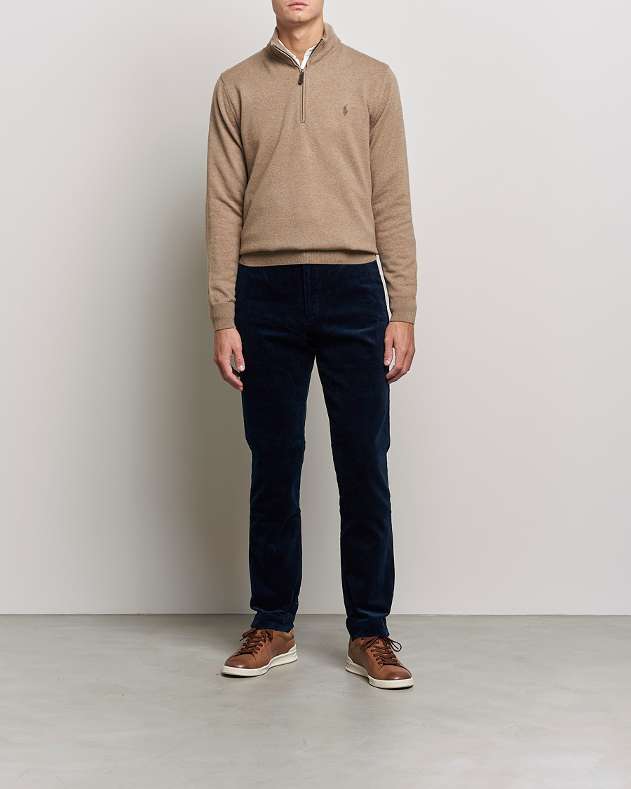 Heren | Truien | Polo Ralph Lauren | Merino Half Zip Sweater Honey Brown Heather