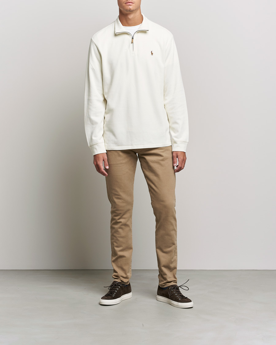 Heren | Truien | Polo Ralph Lauren | Double Knit Jaquard Half Zip Sweater Chic Cream