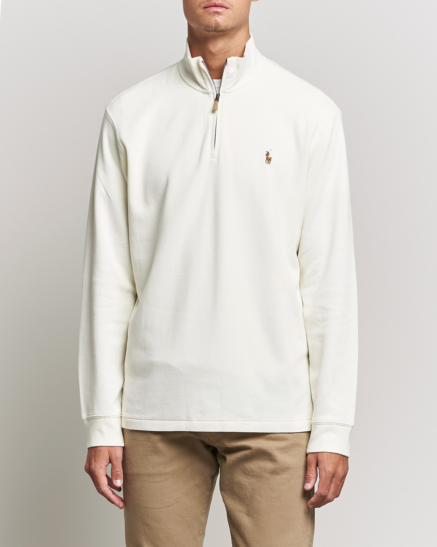 Heren | Truien | Polo Ralph Lauren | Double Knit Jaquard Half Zip Sweater Chic Cream