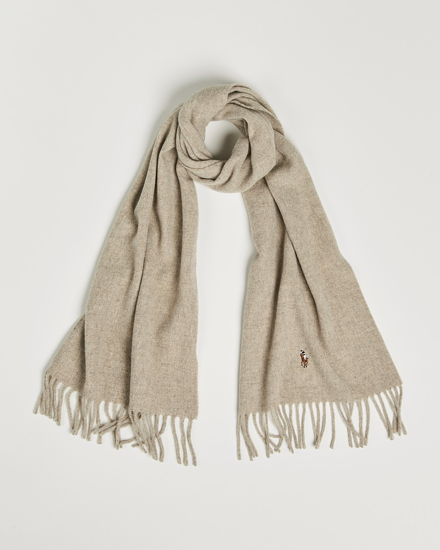 Heren | Polo Ralph Lauren Signature Wool Scarf Oatmeal Heather | Polo Ralph Lauren | Signature Wool Scarf Oatmeal Heather