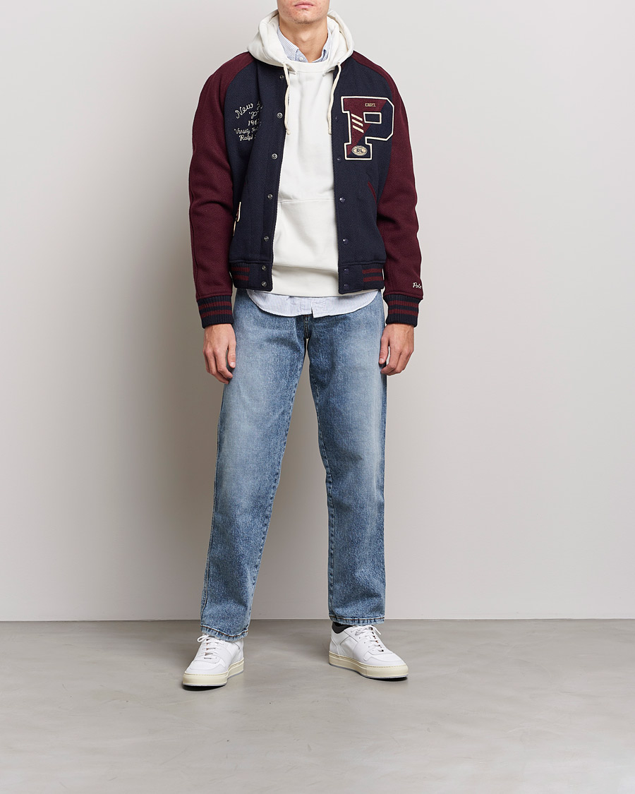Heren | Jassen | Polo Ralph Lauren | Varsity Lined Bomber Jacket Hunter Navy/Rich Ruby
