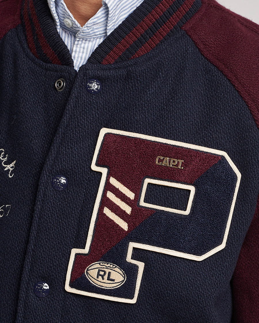 Heren | Jassen | Polo Ralph Lauren | Varsity Lined Bomber Jacket Hunter Navy/Rich Ruby