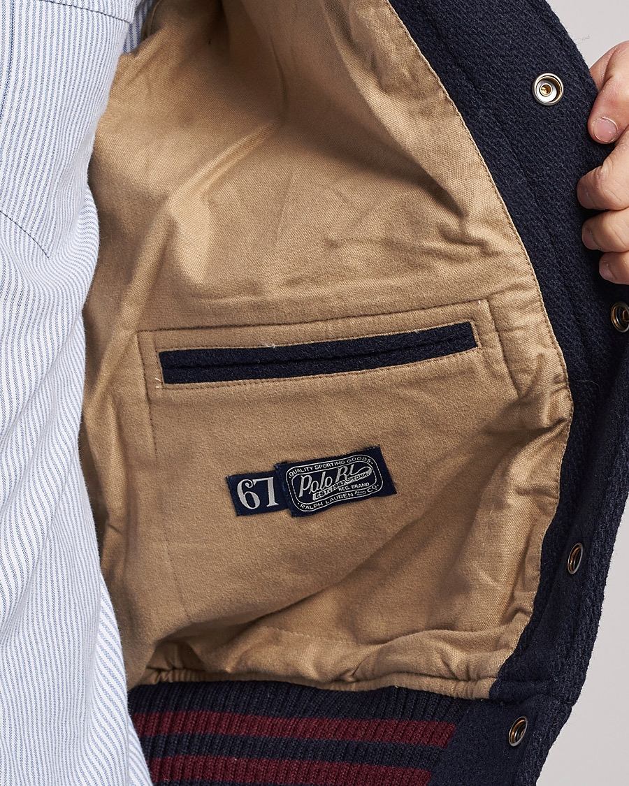 Heren | Jassen | Polo Ralph Lauren | Varsity Lined Bomber Jacket Hunter Navy/Rich Ruby