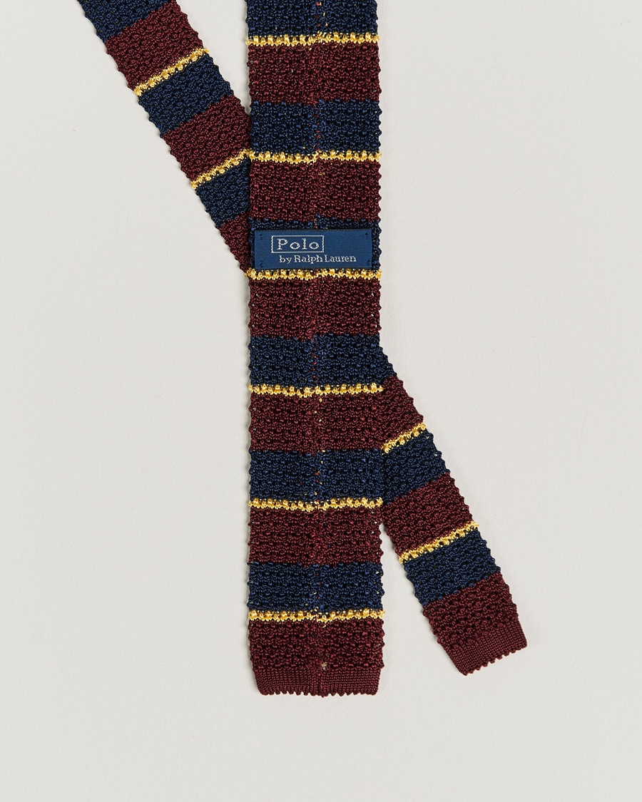 Heren | Stropdassen | Polo Ralph Lauren | Polo Ralph LaurenRegim Knitted TieWine/Navy/Gold