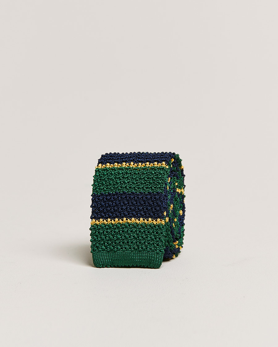 Homme | Cravates | Polo Ralph Lauren | Knitted Striped Tie Green/Navy/Gold