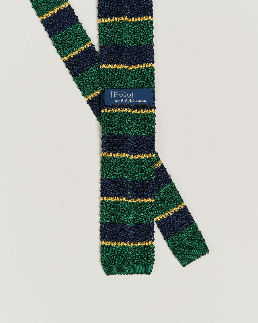 Homme | Cravates | Polo Ralph Lauren | Knitted Striped Tie Green/Navy/Gold