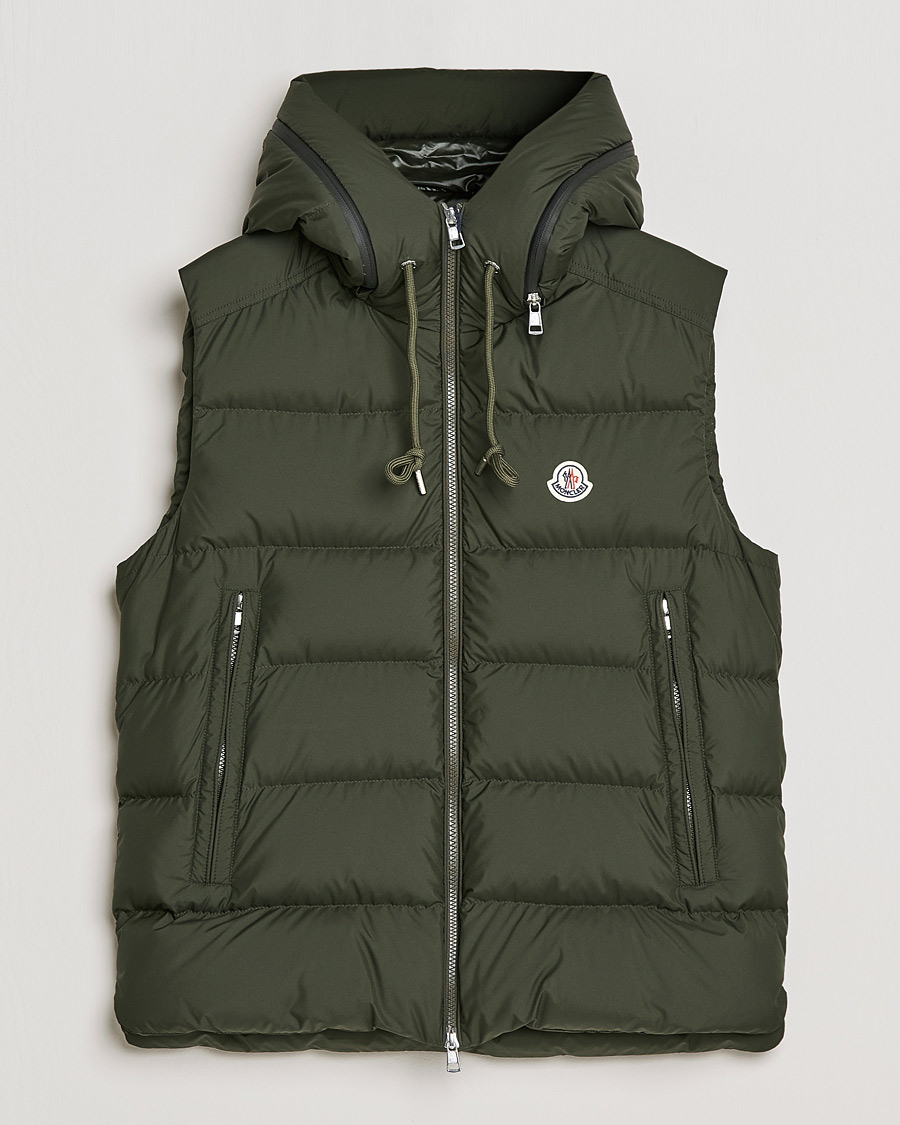 Homme | Manteaux Et Vestes | Moncler | Cardamine Hooded Down Vest Dark Green