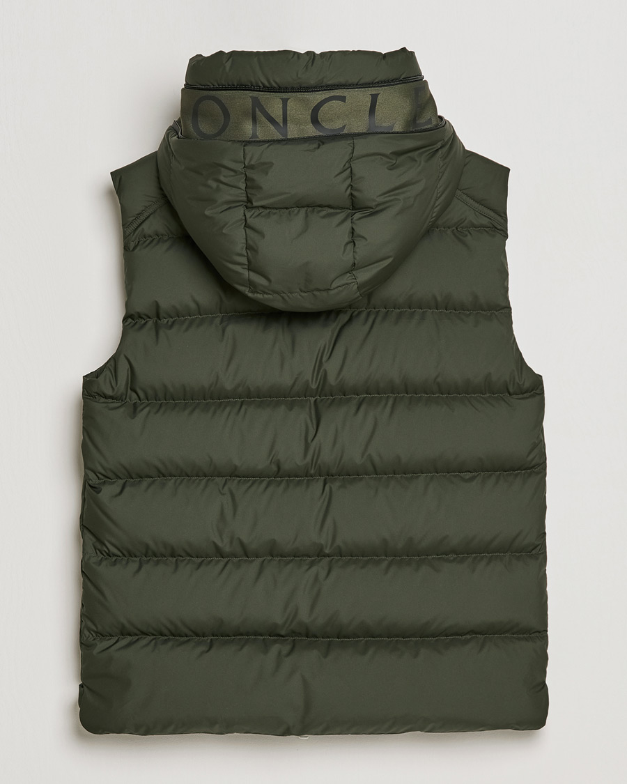 Homme | Manteaux Et Vestes | Moncler | Cardamine Hooded Down Vest Dark Green