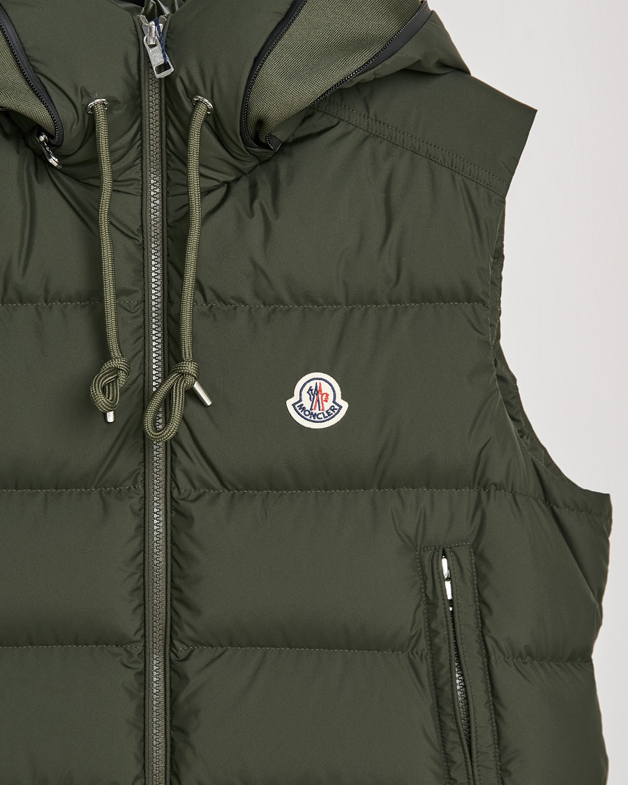 Homme | Manteaux Et Vestes | Moncler | Cardamine Hooded Down Vest Dark Green