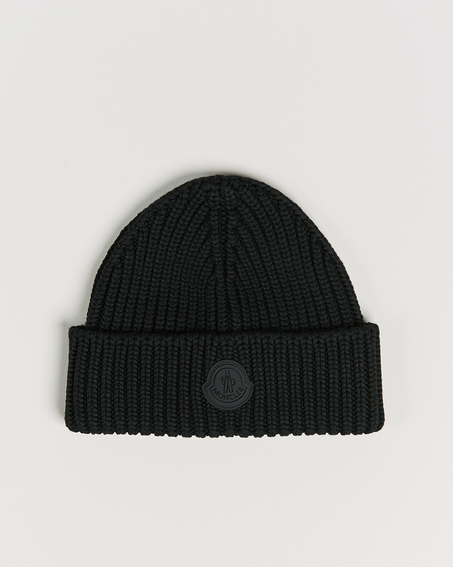 Homme | Moncler Tonal Logo Beanie Black | Moncler | Tonal Logo Beanie Black