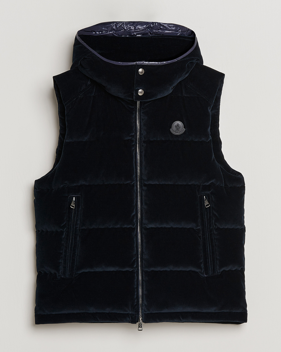 Homme | Manteaux Et Vestes | Moncler | Vexin Velvet Down Vest Dark Blue