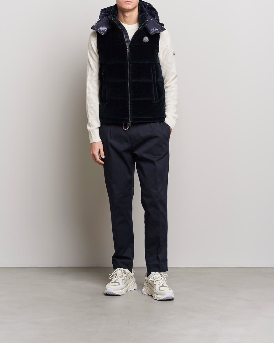 Homme | Manteaux Et Vestes | Moncler | Vexin Velvet Down Vest Dark Blue