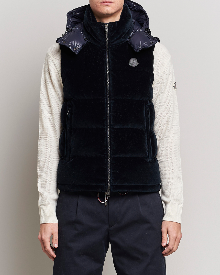 Homme | Manteaux Et Vestes | Moncler | Vexin Velvet Down Vest Dark Blue