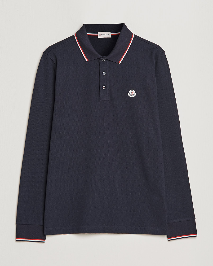 Heren | Truien | Moncler | Long Sleeve Logo Tipped Polo Navy