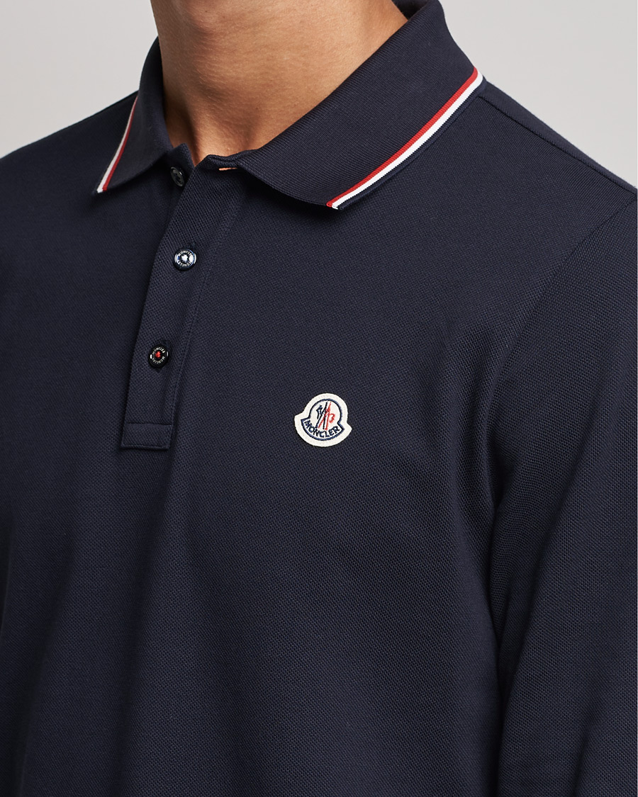Heren | Truien | Moncler | Long Sleeve Logo Tipped Polo Navy