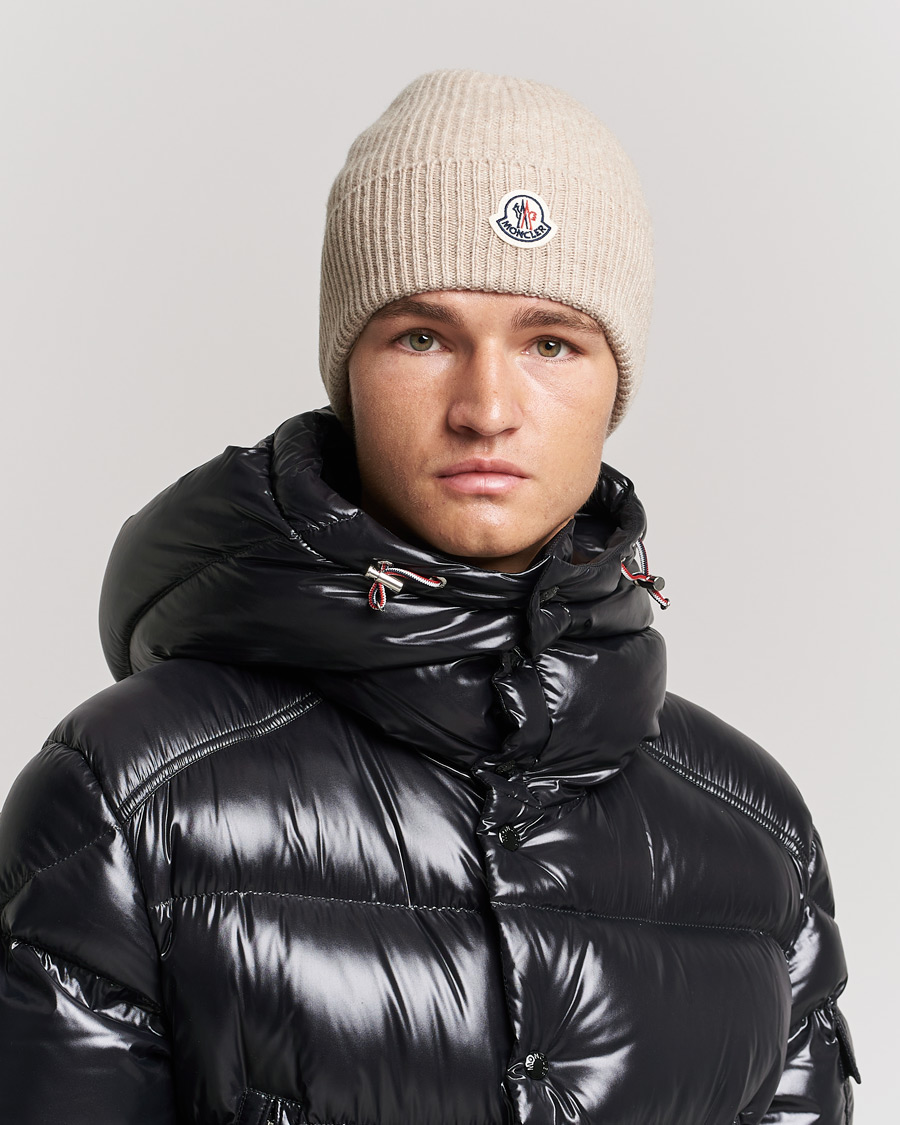 Heren | Moncler Cashmere Beanie Beige | Moncler | Cashmere Beanie Beige