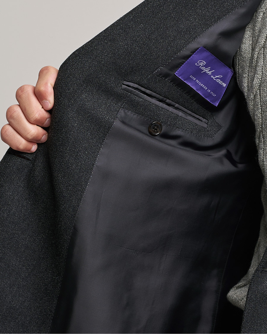 Homme | Blazers | Ralph Lauren Purple Label | Double Breasted Flannel Sportcoat Dark Grey