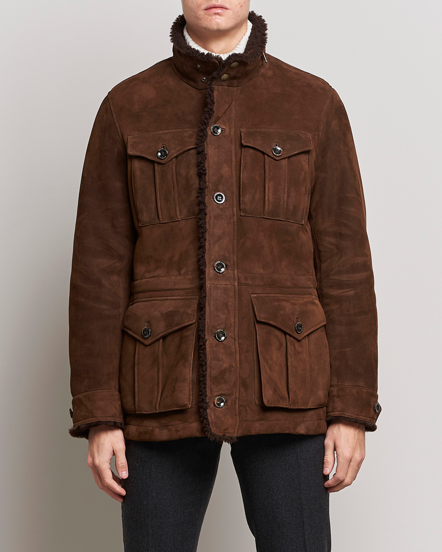 Heren | Jassen | Ralph Lauren Purple Label | Shearling Field Jacket Chestnut