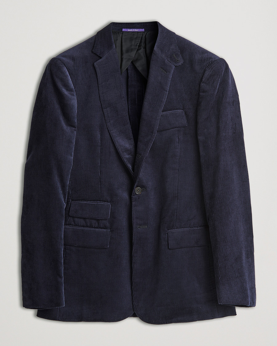 Homme | Blazers | Ralph Lauren Purple Label | Wale Corduroy Blazer Chairman Navy