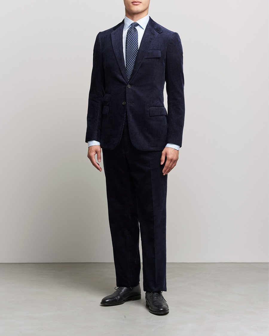 Homme | Blazers | Ralph Lauren Purple Label | Wale Corduroy Blazer Chairman Navy