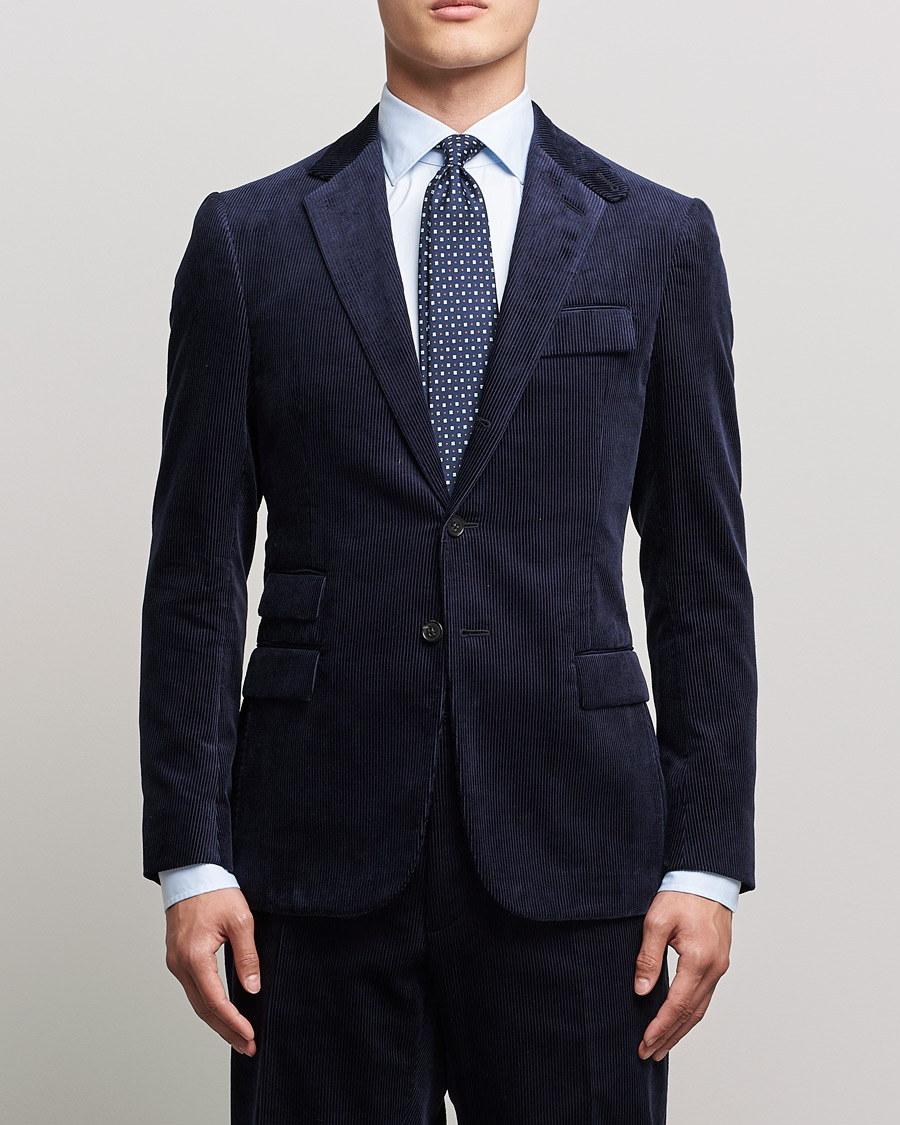 Homme | Blazers | Ralph Lauren Purple Label | Wale Corduroy Blazer Chairman Navy