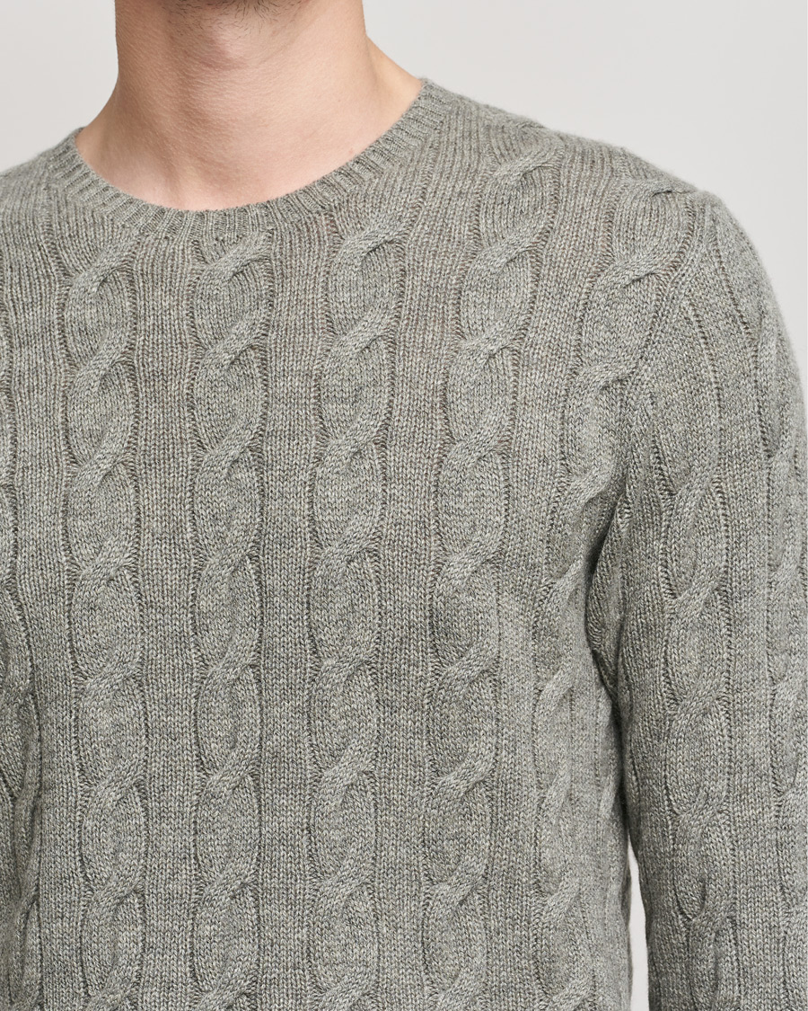 Homme | Pulls Et Tricots | Ralph Lauren Purple Label | Cashmere Cable Crewneck Light Grey