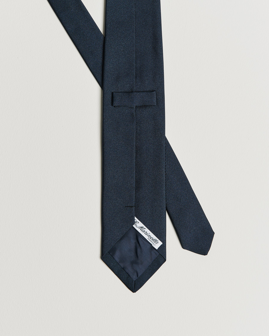 Homme | E. Marinella 3-Fold Norwegian Bandiera Silk Tie Navy | E. Marinella | 3-Fold Norwegian Bandiera Silk Tie Navy