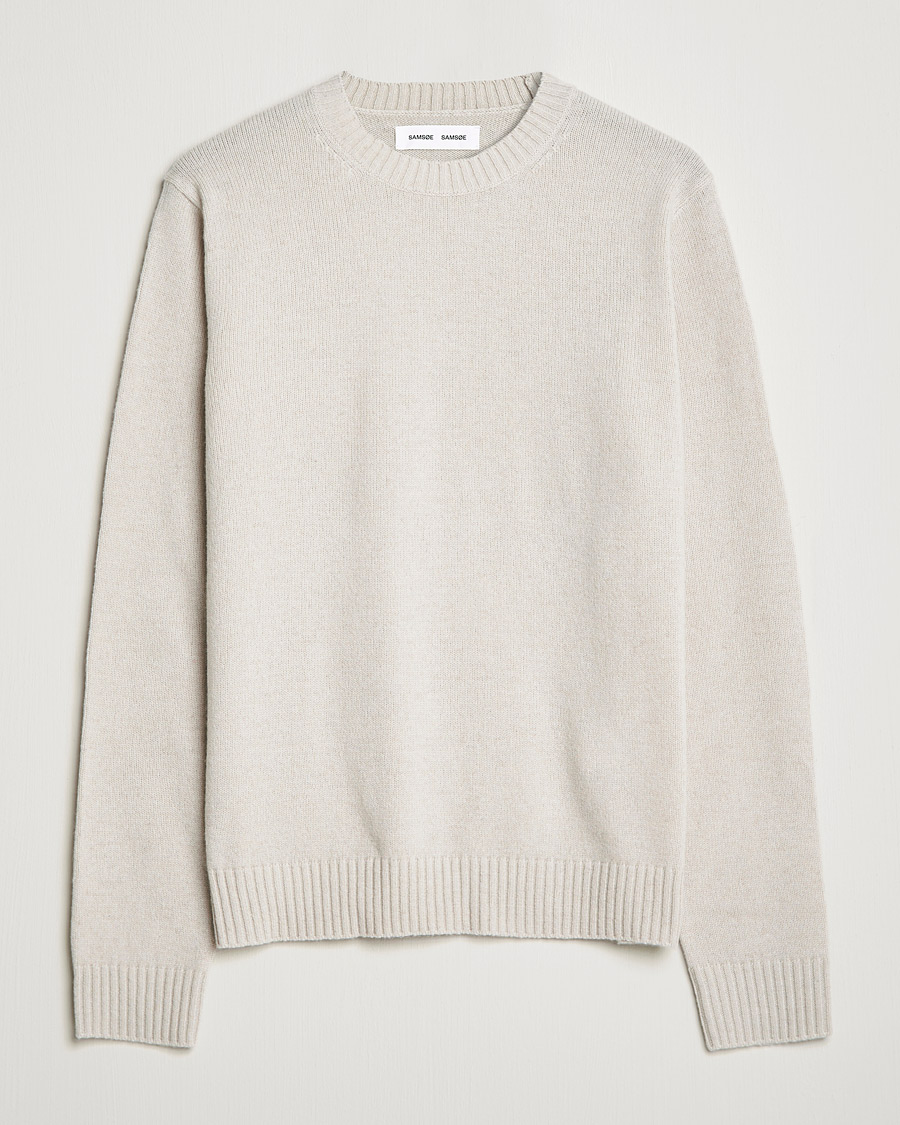 Homme | Pulls Et Tricots | Samsøe Samsøe | Samsøe & Samsøe Syllie Wool Crew Neck Oatmeal