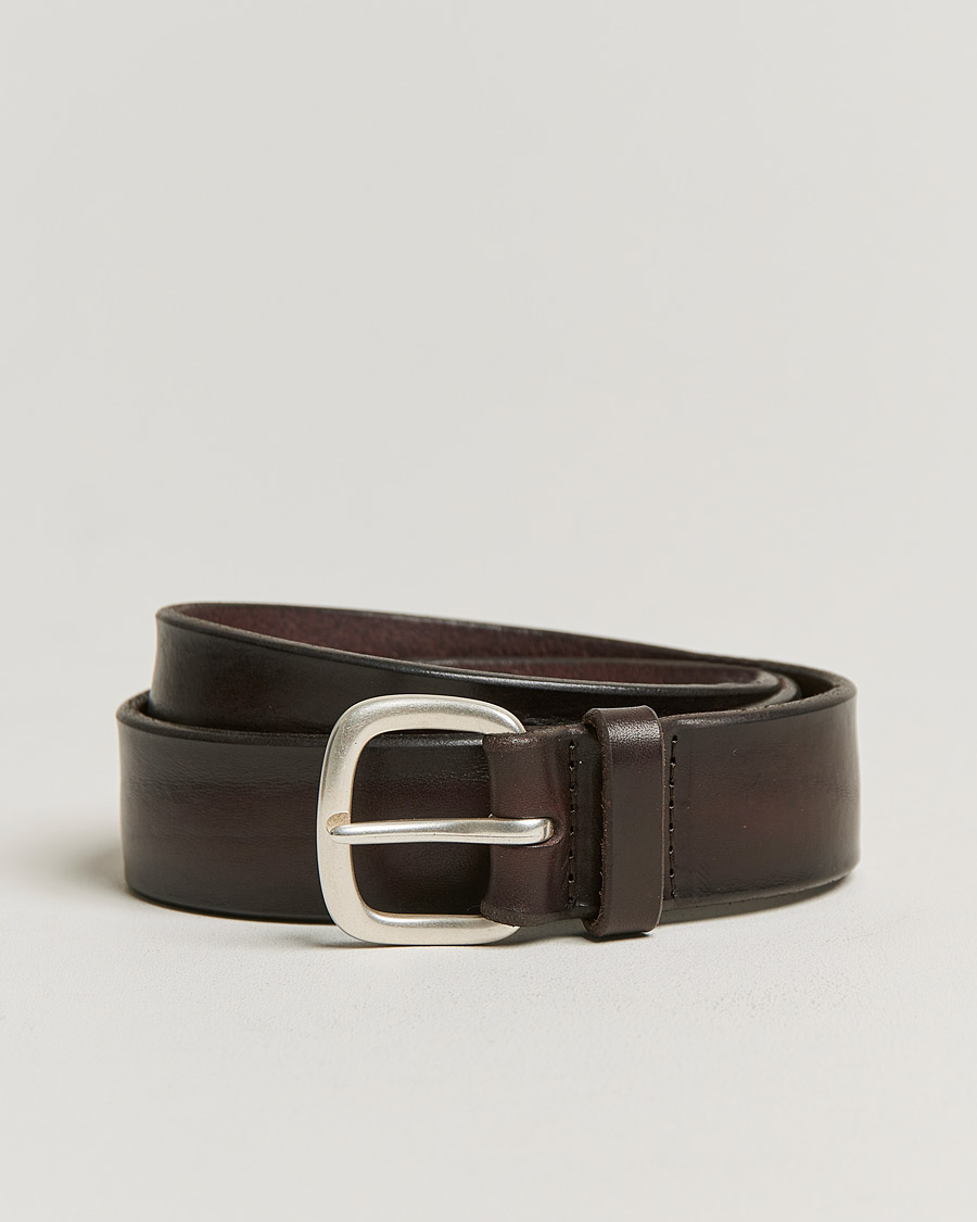 Homme | Orciani Vachetta Belt 3,5 cm Dark Brown | Orciani | Vachetta Belt 3,5 cm Dark Brown