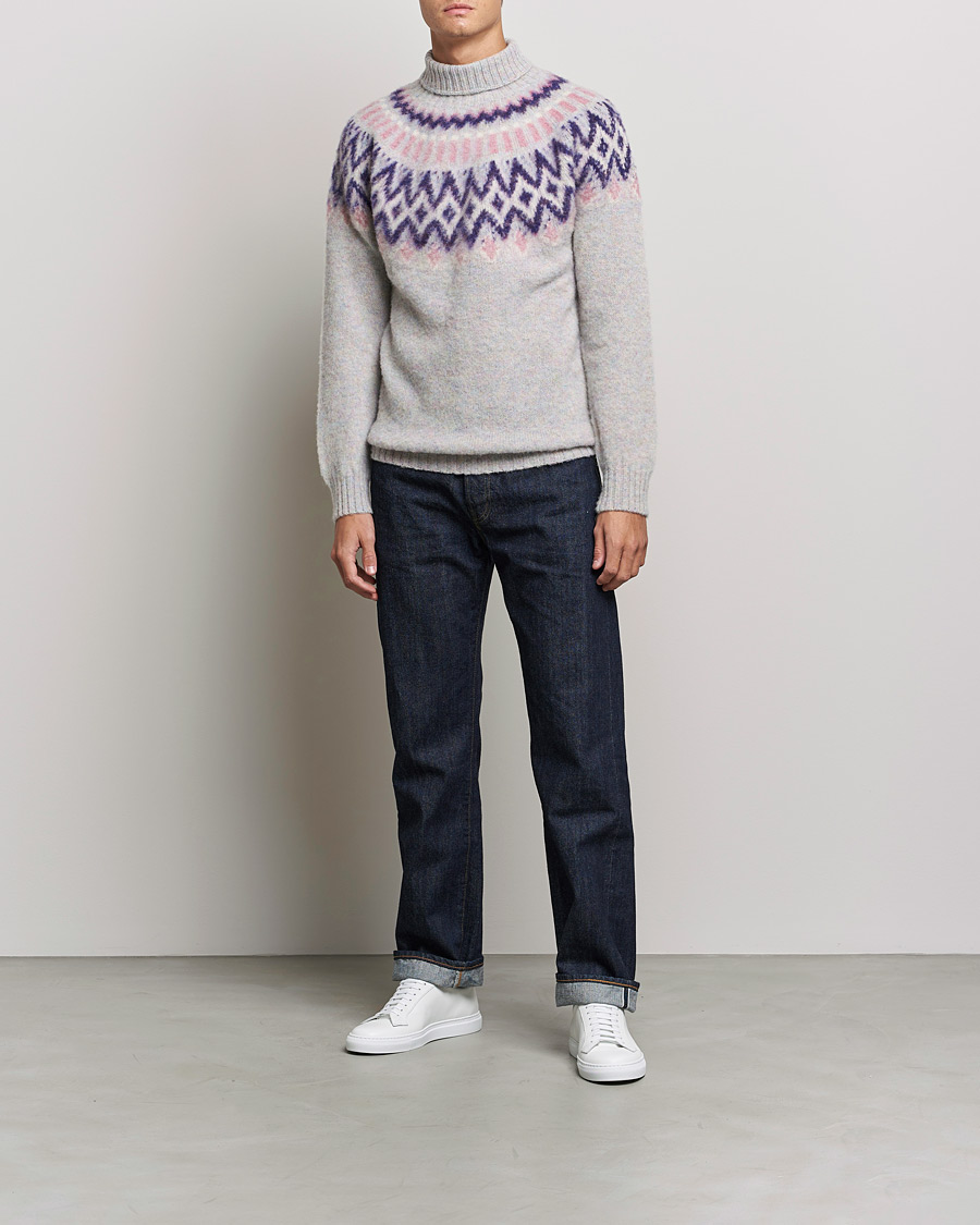 Heren | Truien | Howlin' | Brushed Wool Fair Isle Roll Neck Galaxy