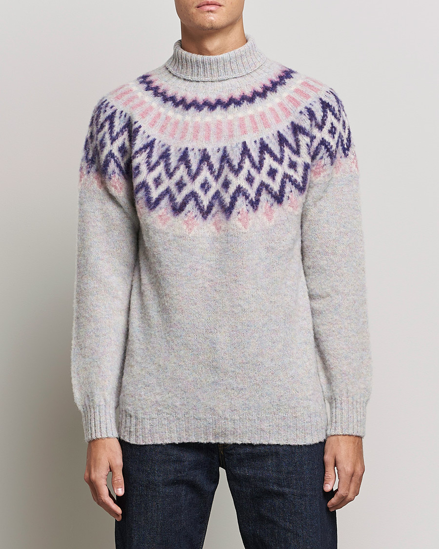 Heren | Truien | Howlin' | Brushed Wool Fair Isle Roll Neck Galaxy