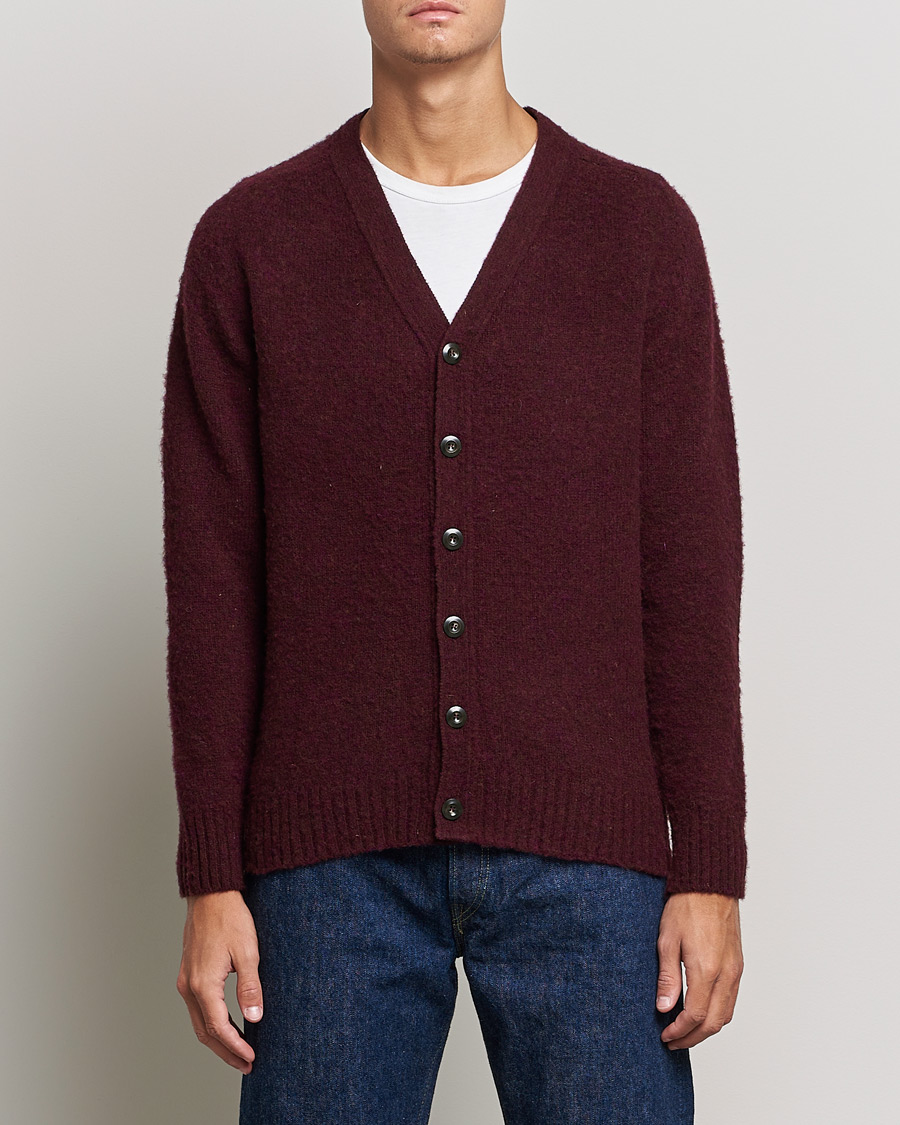 Heren | Truien | Howlin' | Brushed Wool Cardigan Bordeaux