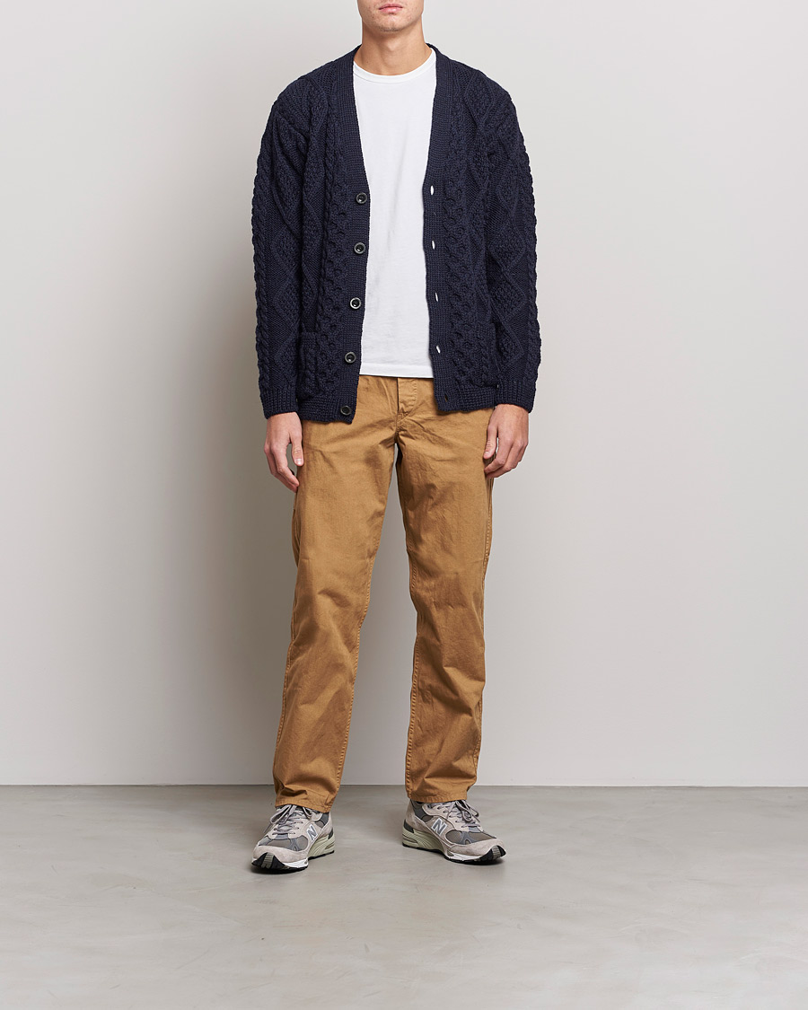 Heren | Truien | Howlin' | Cable Knitted Wool Cardigan Navy