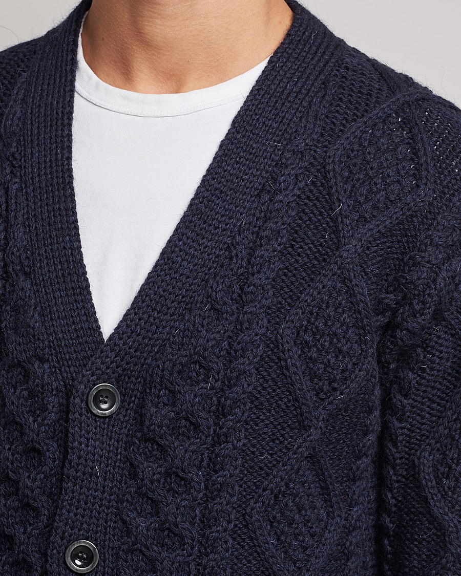Heren | Truien | Howlin' | Cable Knitted Wool Cardigan Navy