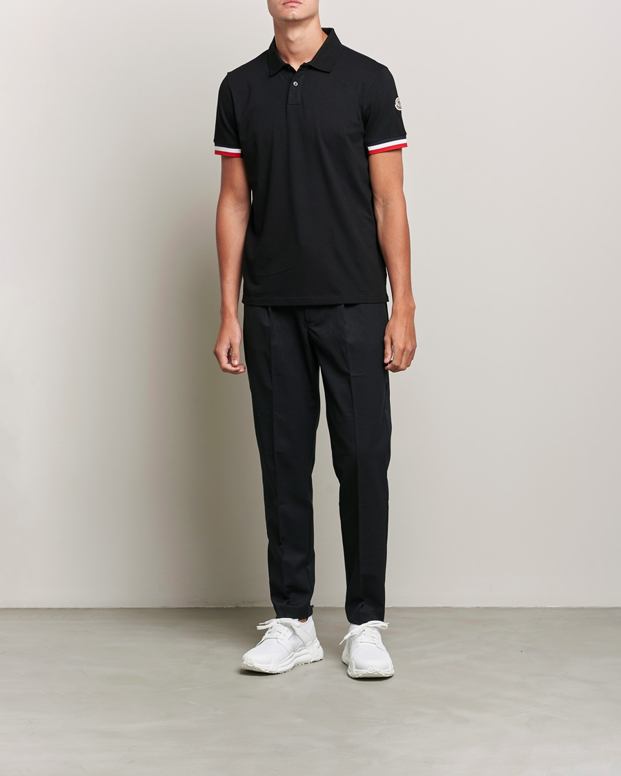 Homme | Polos | Moncler | Contrast Rib Polo Black