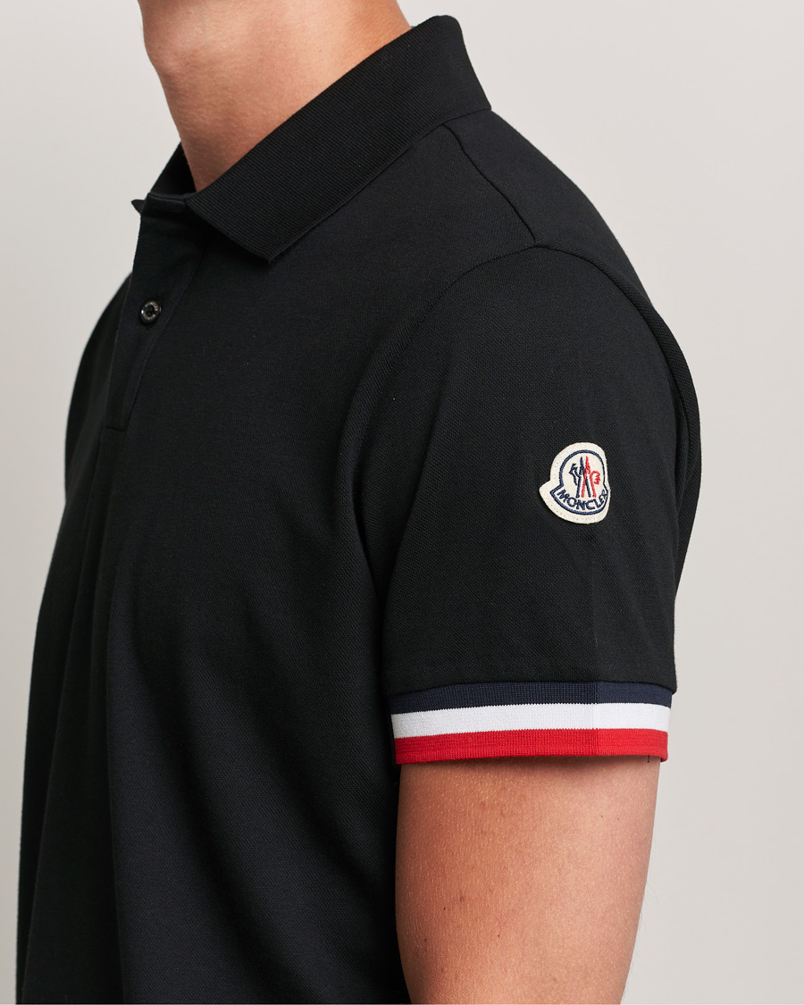 Homme | Polos | Moncler | Contrast Rib Polo Black