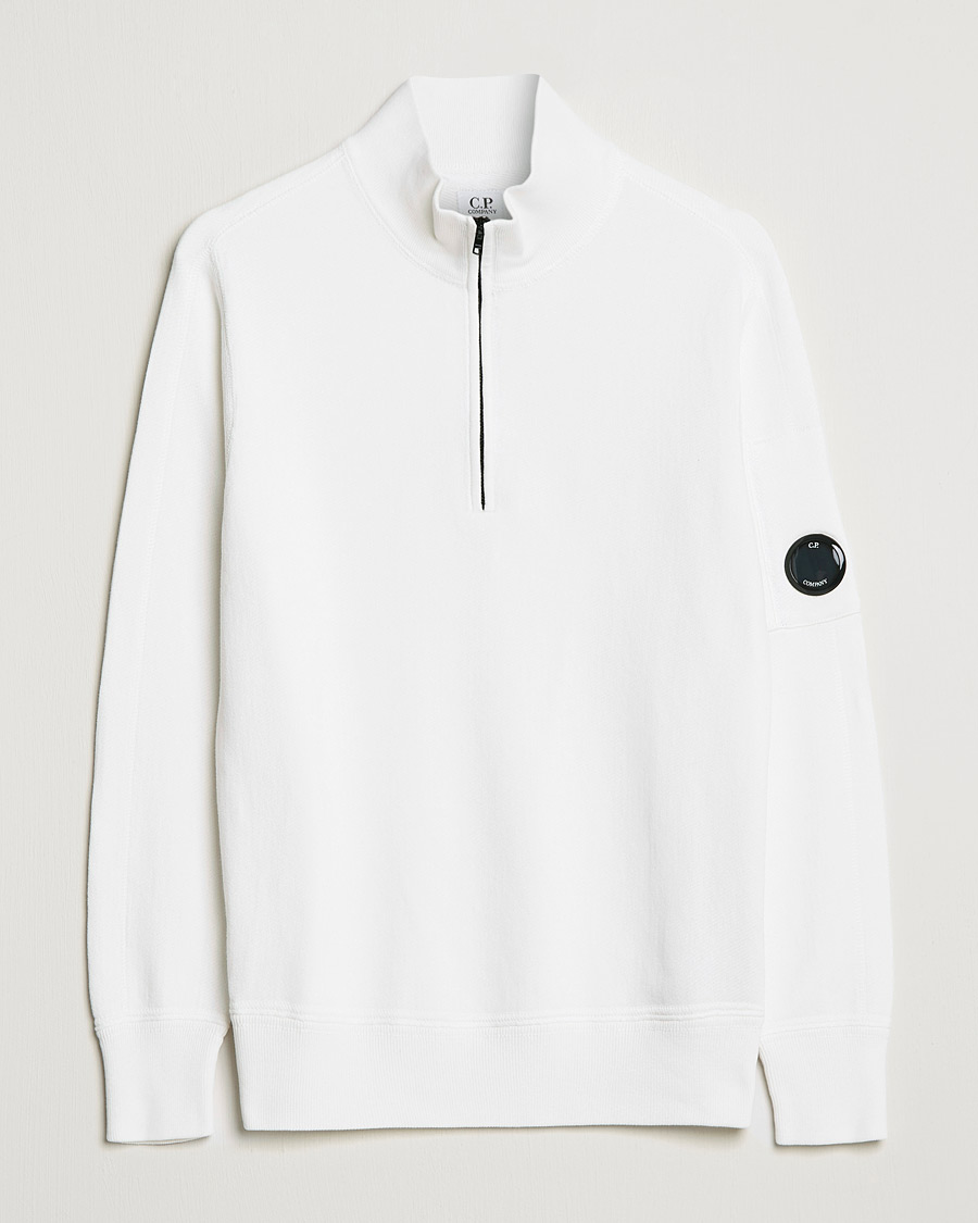 Heren | Truien | C.P. Company | Knitted Cotton Lens Half Zip White