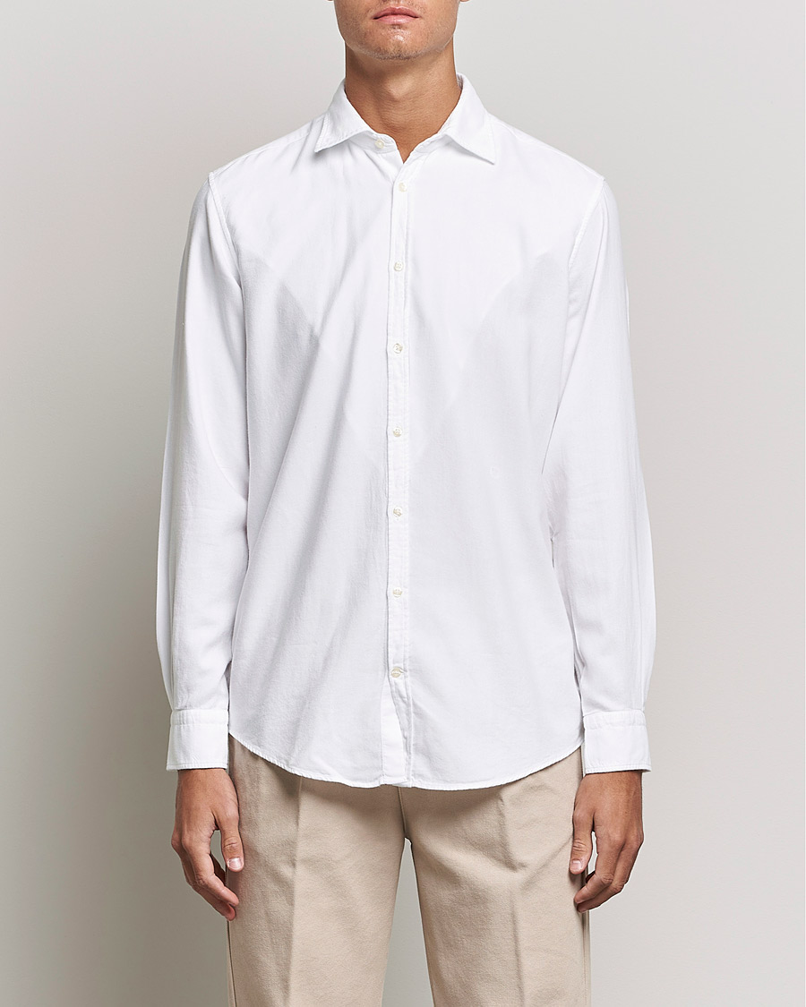 Heren | Overhemden | Massimo Alba | Genova Soft Flannel Shirt White
