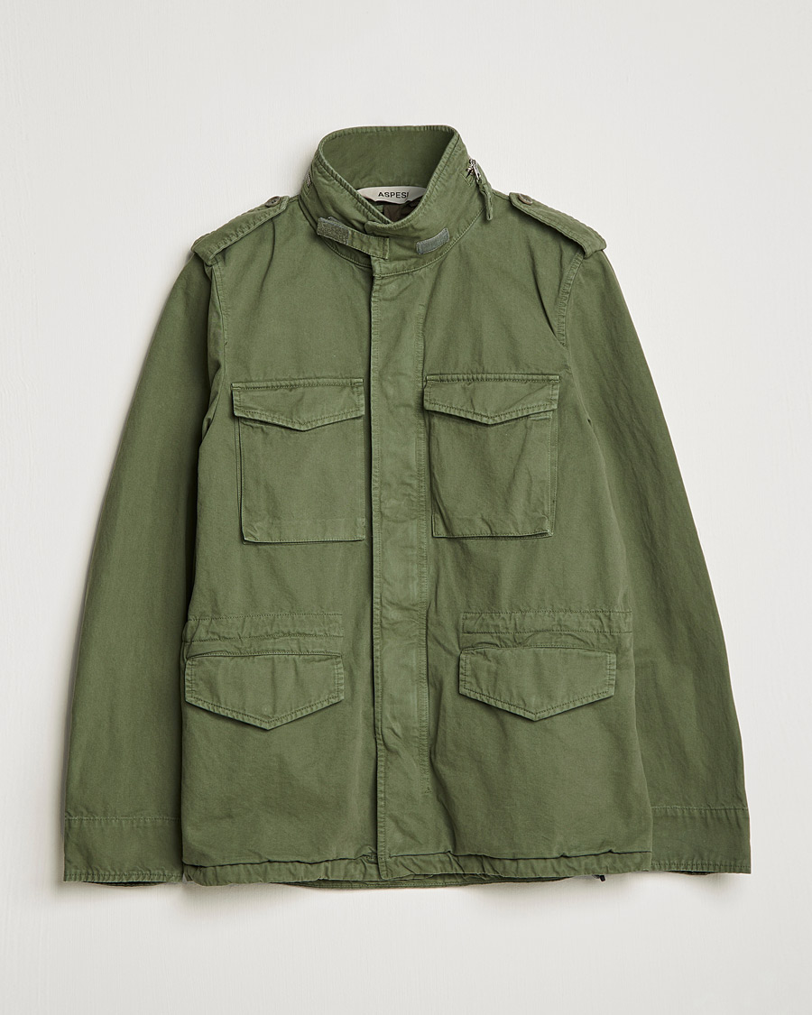 Homme | Manteaux Et Vestes | Aspesi | Minifield Cotton Jacket Sage