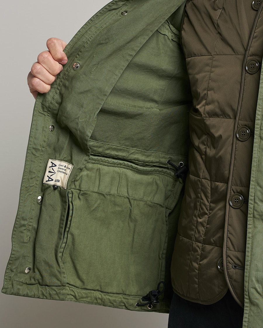 Homme | Manteaux Et Vestes | Aspesi | Minifield Cotton Jacket Sage