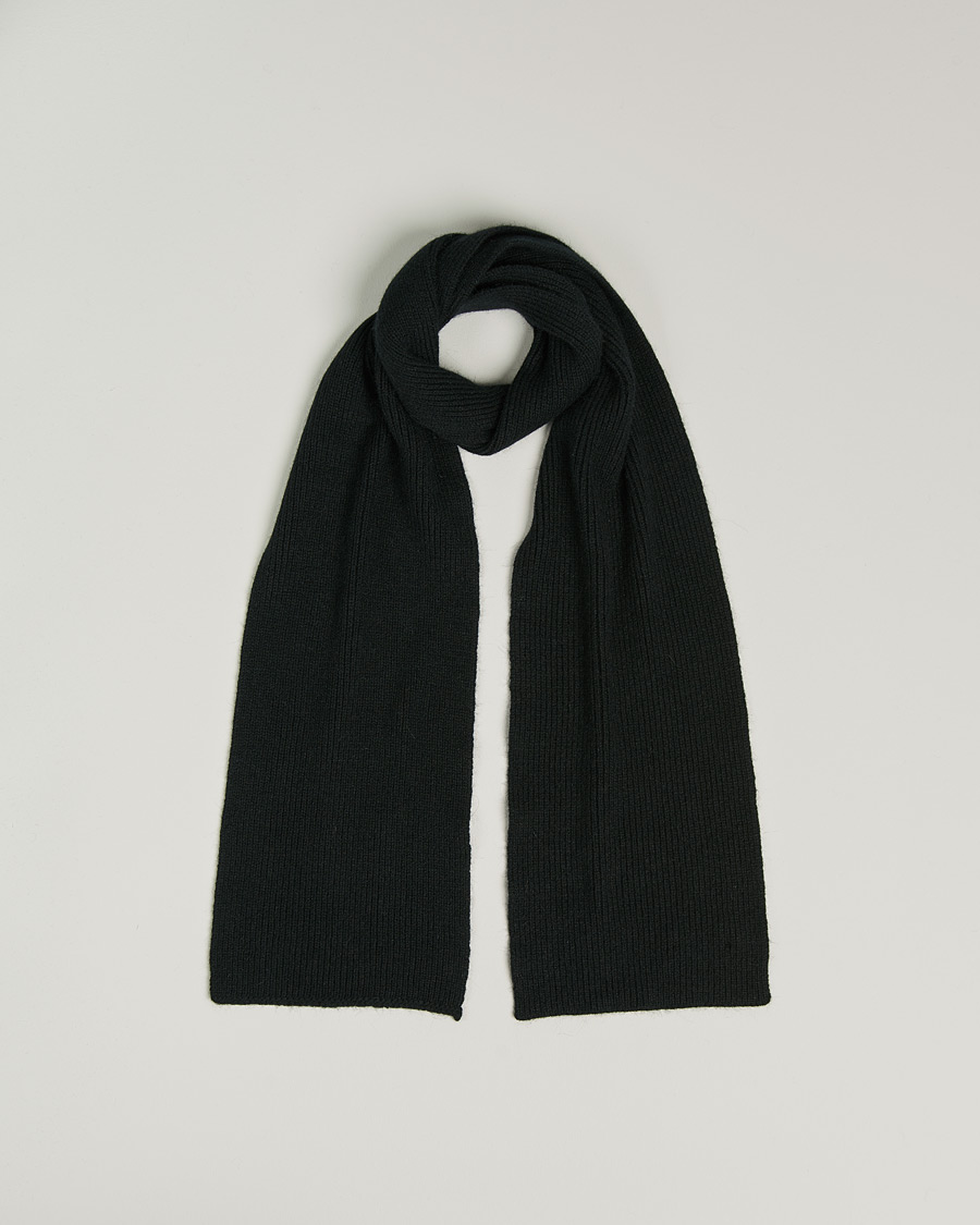 Heren | Sjaals | Le Bonnet | Lambswool/Caregora Scarf Onyx