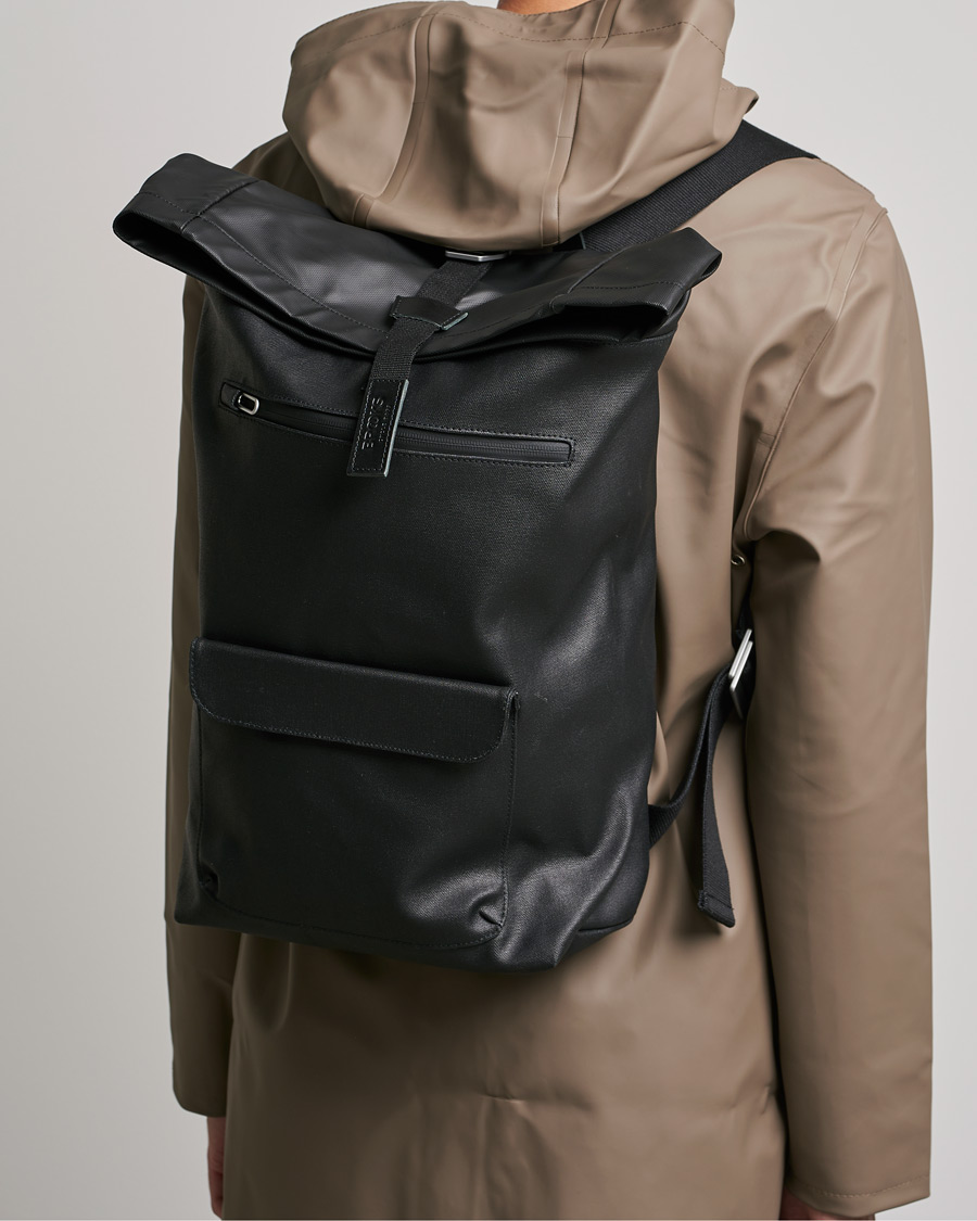 Homme | Brooks England Rivington Cotton Canvas 18L Rolltop Backpack Black | Brooks England | Rivington Cotton Canvas 18L Rolltop Backpack Black