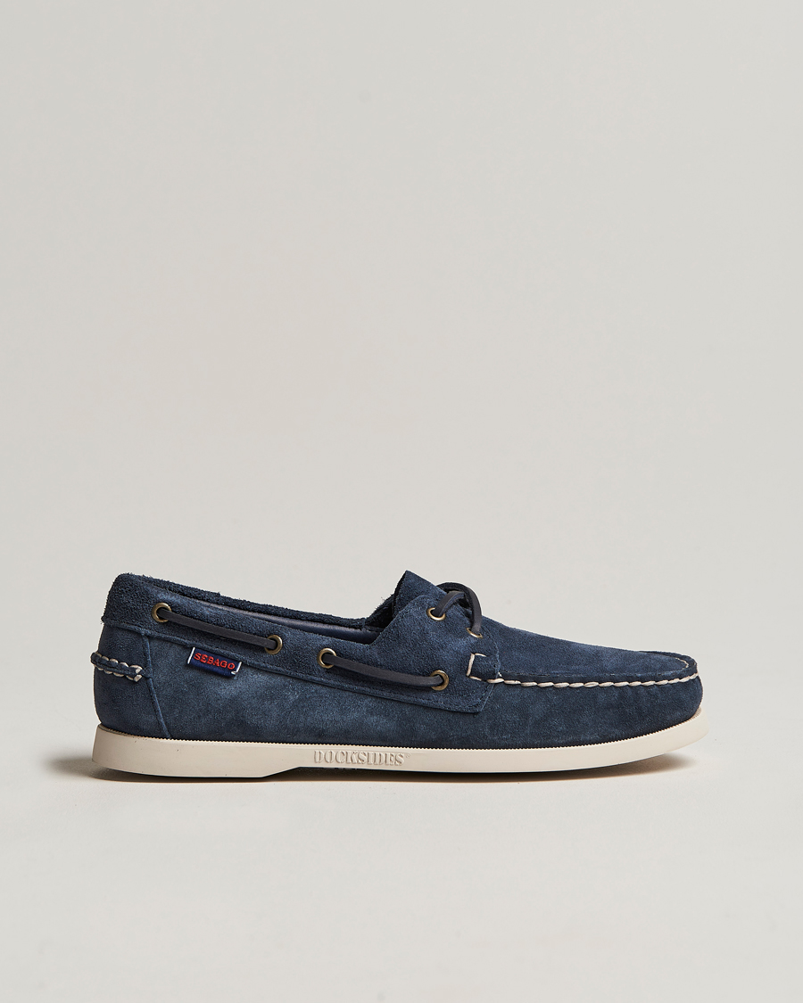 Homme | Chaussures Bateau | Sebago | Docksides Suede Boat Shoe Blue Navy