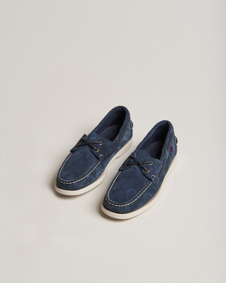 Homme | Chaussures Bateau | Sebago | Docksides Suede Boat Shoe Blue Navy
