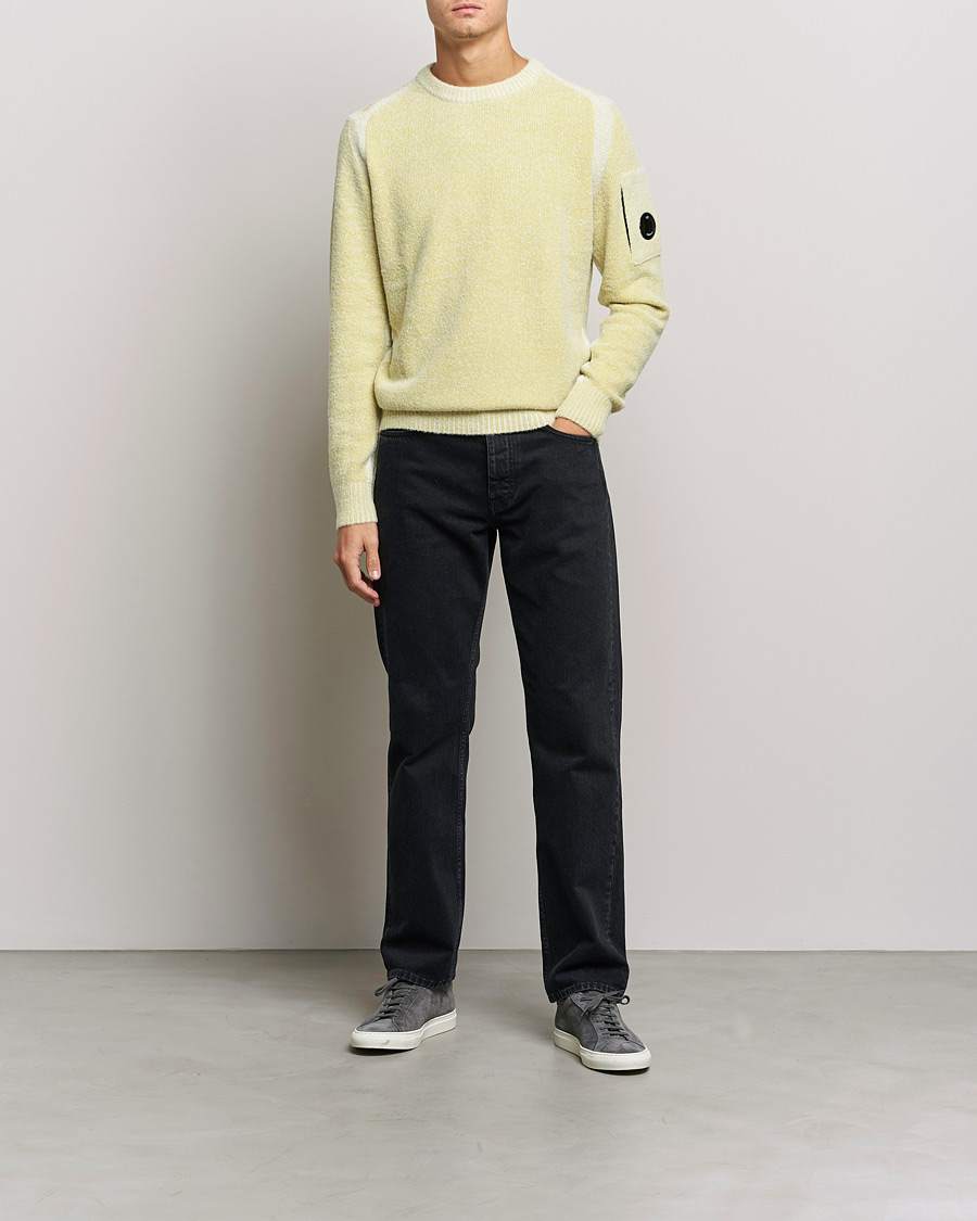 Heren | Truien | C.P. Company | Fleece Knit Lens Roundneck Yellow