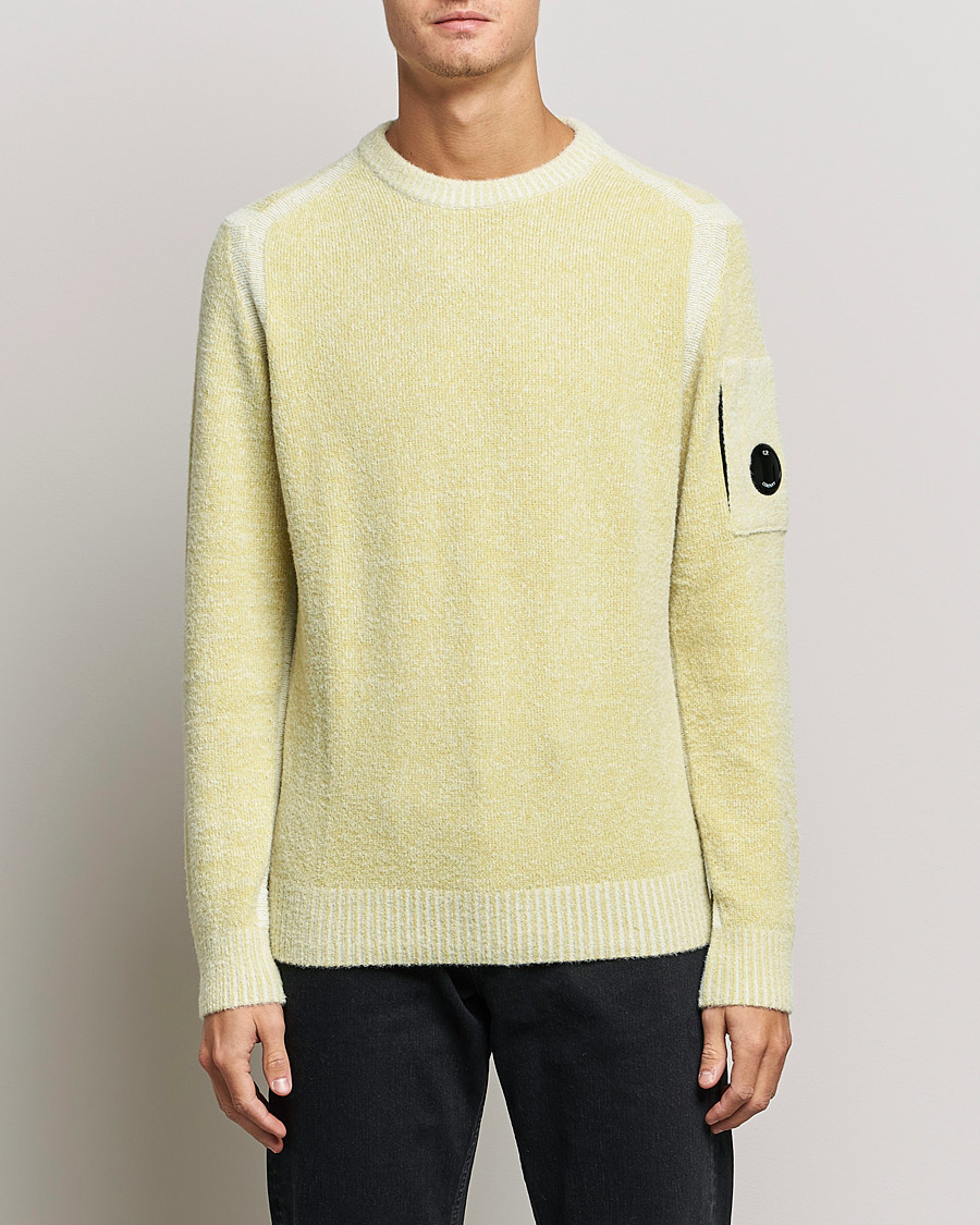 Heren | Truien | C.P. Company | Fleece Knit Lens Roundneck Yellow